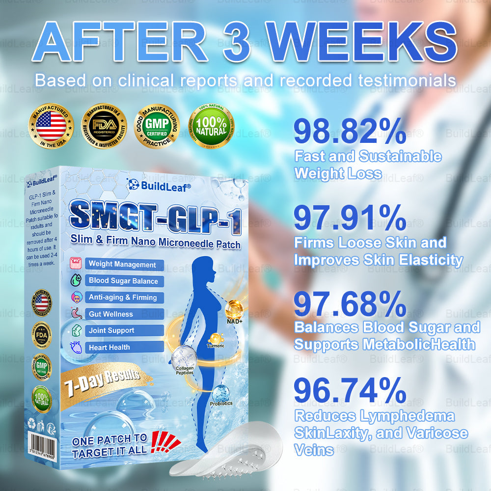 👨⚕️🏥FDA Store |𝐵uil𝗱𝐿ea𝐟® 𝑮𝐋𝑃-1 Slim & Firm 𝑁ano 𝑀icroneedle 𝑃atch with Collagen,Turmeric&Matrixyl 3000 丨Obesity,Cardiovascular Diseas, Diabetes, Sleep Apnea, Joint Problems and More