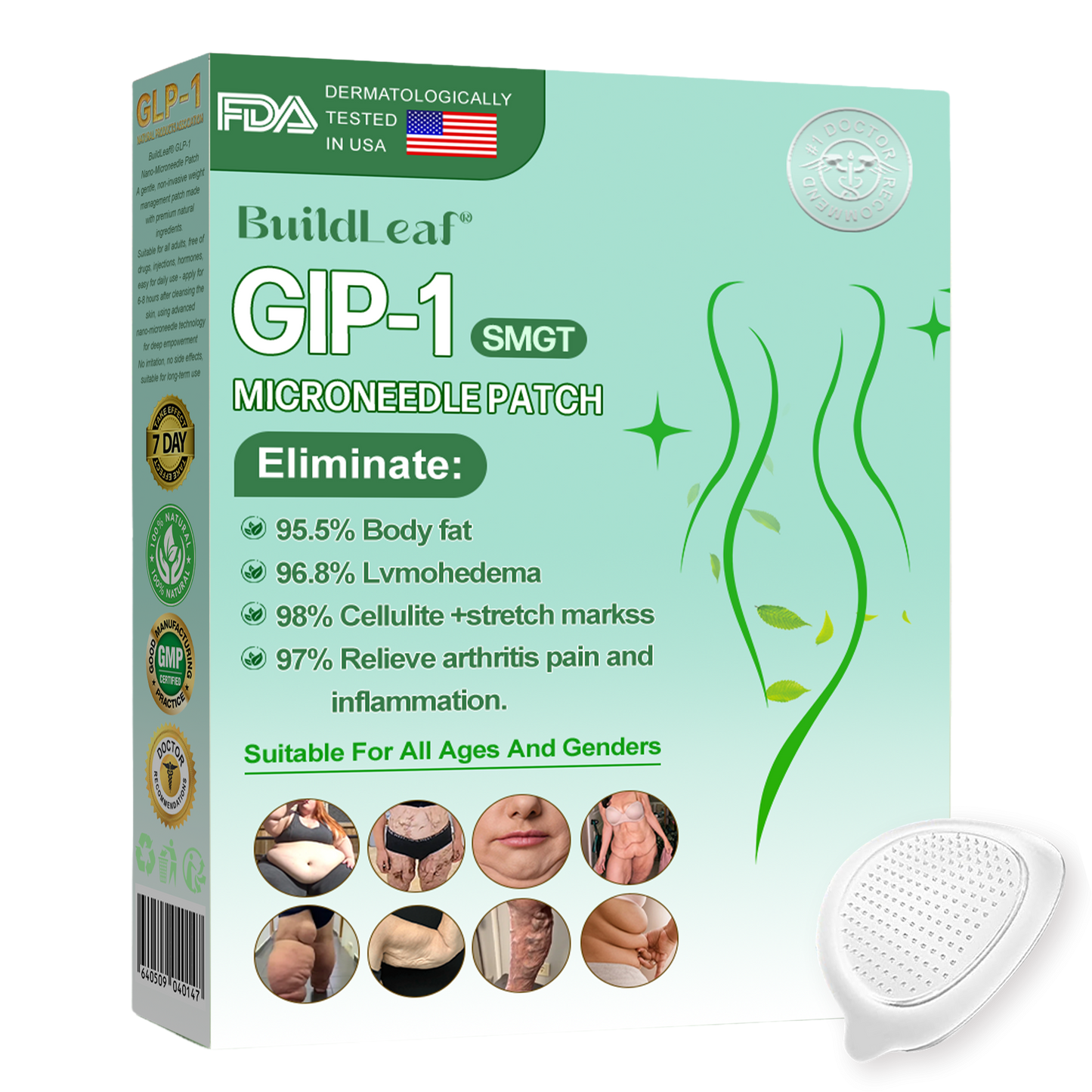 🔥🏥Official Store | BuildLeaf® GLP-1 Nano-Microneedle Patch with Collagen & Matrixyl 3000 丨Obesity,Cardiovascular Diseas, Diabetes, Sleep Apnea, Joint Problems and More